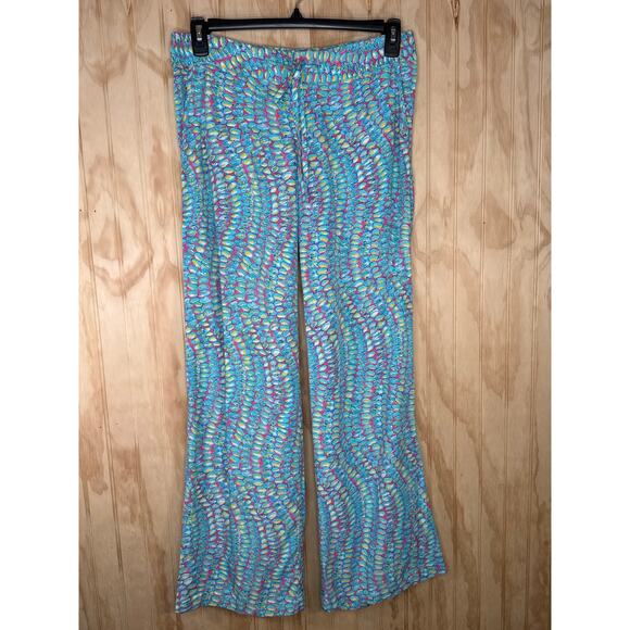 Lilly Pulitzer Pippa Palazzo Pants Clam Bake Print Wide Leg Resort Wear Coastal - Picture 1 of 10